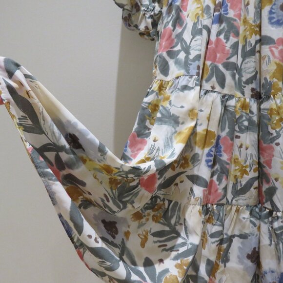 BALTIC BORN Marta Smocked Midi Dress in Multi Floral Cottage Boho Trad Wife XL - Picture 9 of 14